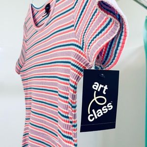 Girls Art Class Striped dress. Size L      95% cotton 5% spandex